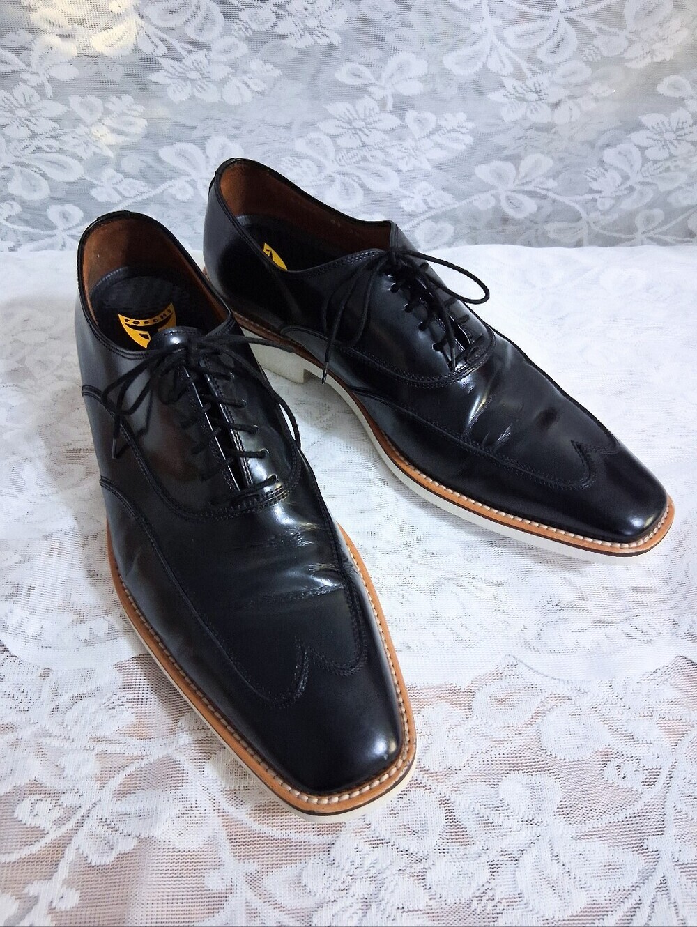 Michael Toschi Mens Wingtip Italian Leather Shoes